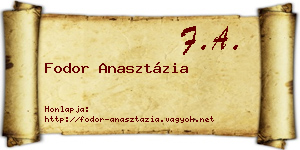 Fodor Anasztázia névjegykártya